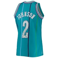 Mitchell  Ness Larry Johnson Charlotte Hornets 1996/97 Hardwood Classics NBA 75th Anniversary Diamond Swingman Jersey