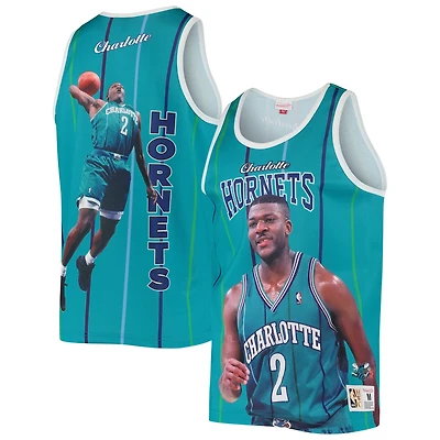 Mitchell  Ness Larry Johnson Charlotte Hornets Hardwood Classics Player Tank Top