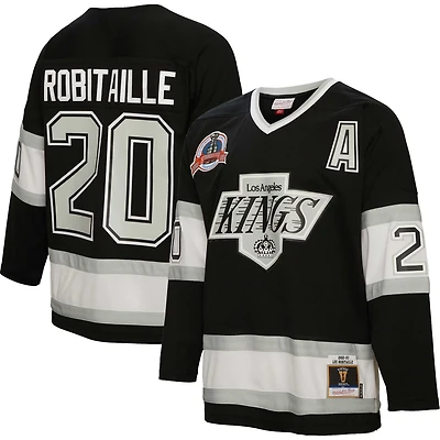 Mitchell  Ness Luc Robitaille Los Angeles Kings Alternate Captain Patch 1992/93 Blue Line Player Jersey