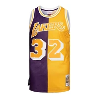 Mitchell  Ness Magic Johnson /Gold Los Angeles Lakers Big Tall Hardwood Classics 1984/85 Split Swingman Jersey