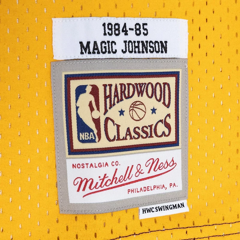 Mitchell  Ness Magic Johnson /Gold Los Angeles Lakers Hardwood Classics 1984/85 Split Swingman Jersey