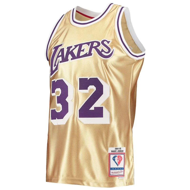Mitchell  Ness Magic Johnson Los Angeles Lakers 75th Anniversary 1984/85 Hardwood Classics Swingman Jersey