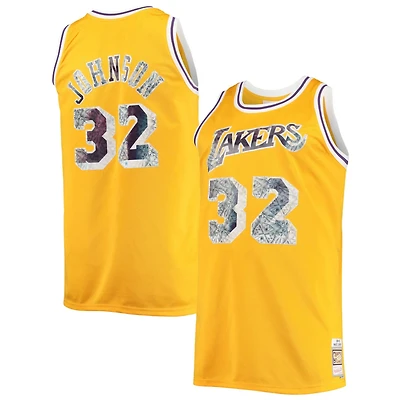 Mitchell  Ness Magic Johnson Los Angeles Lakers Big Tall 1984/85 NBA 75th Anniversary Diamond Swingman Jersey