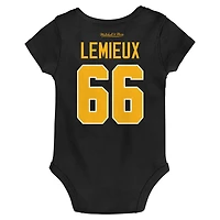 Mitchell  Ness Mario Lemieux Pittsburgh Penguins Captain Patch Name  Number Bodysuit
