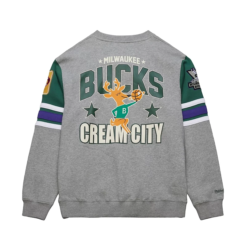 Mitchell  Ness Milwaukee Bucks Hardwood Classics All Over 40 Pullover Sweatshirt
