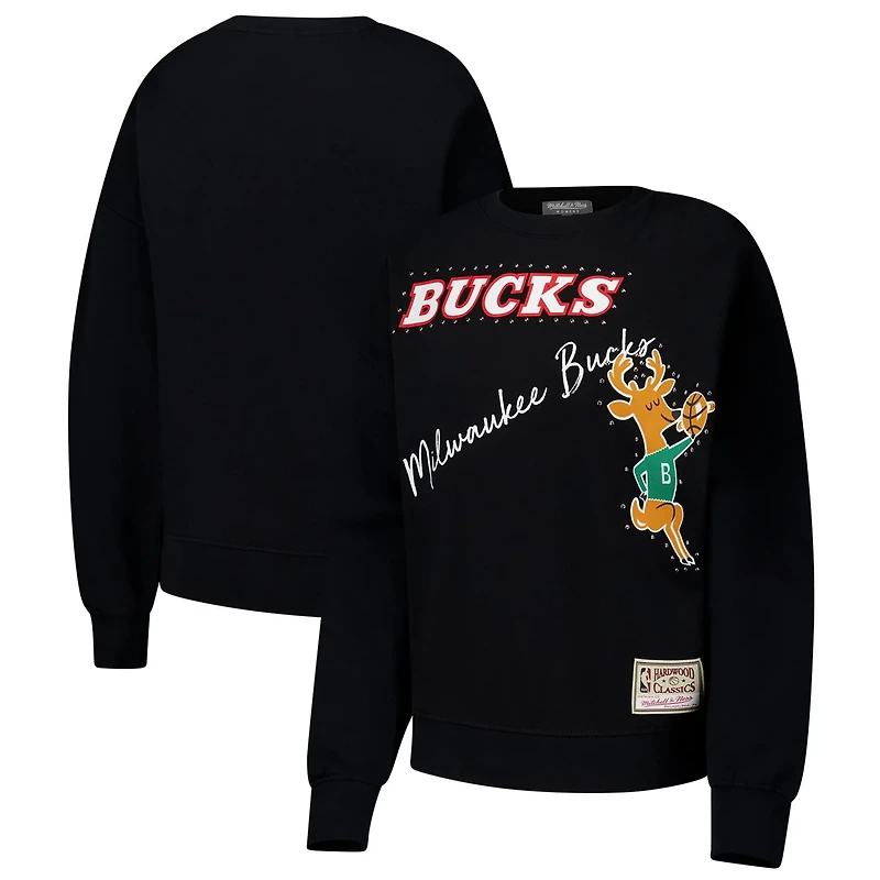 Mitchell  Ness Milwaukee Bucks Hardwood Classics Home Team Pullover Sweatshirt