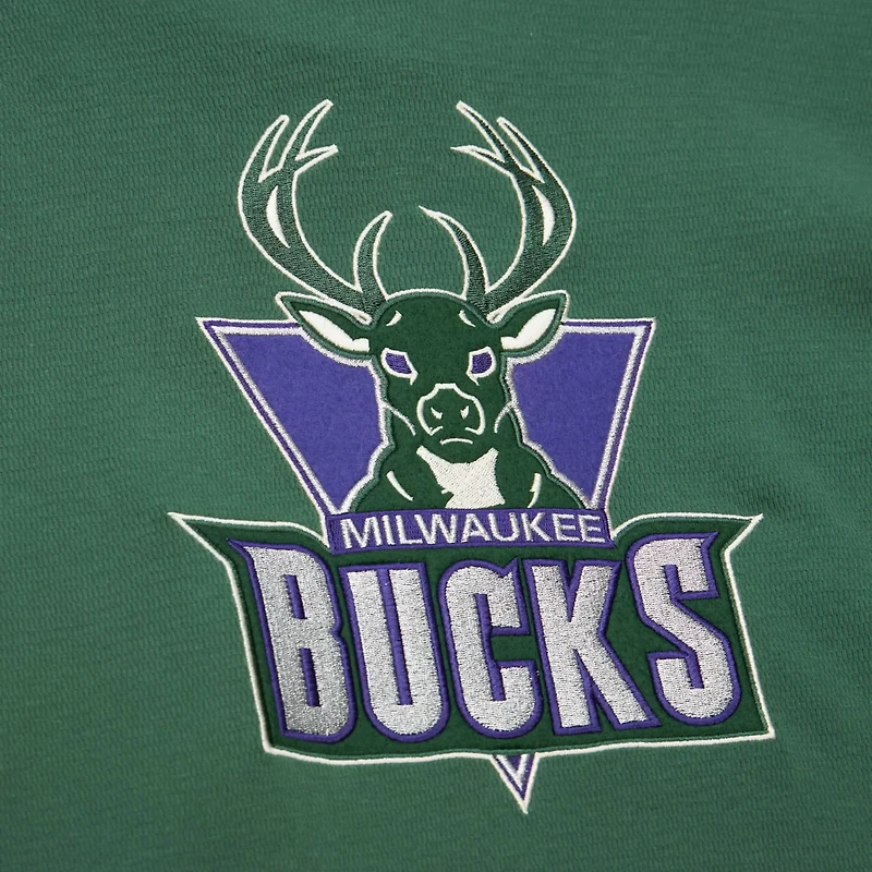 Mitchell Ness Milwaukee Bucks Hardwood Classics Lightweight Thermal Pullover Hoodie