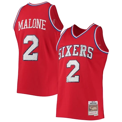 Mitchell  Ness Moses Malone Philadelphia 76ers 1996-97 Hardwood Classics NBA 75th Anniversary Diamond Swingman Jersey