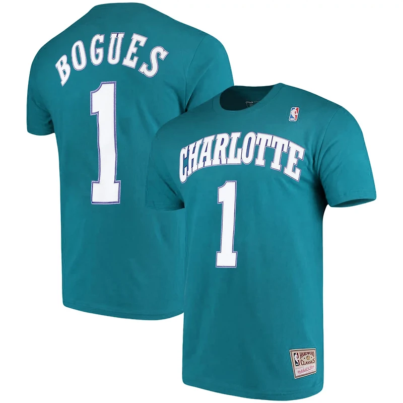 Mitchell Ness Muggsy Bogues Charlotte Hornets Hardwood Classics Name Number Player T-Shirt