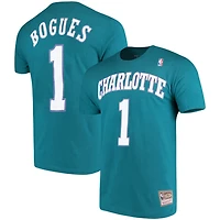 Mitchell  Ness Muggsy Bogues Charlotte Hornets Hardwood Classics Name Number Player T-Shirt