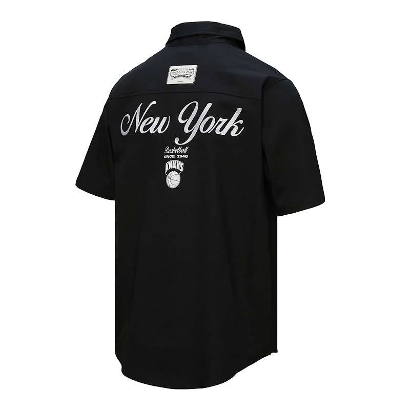 Mitchell  Ness New York Knicks Hardwood Classics Camp Shirt