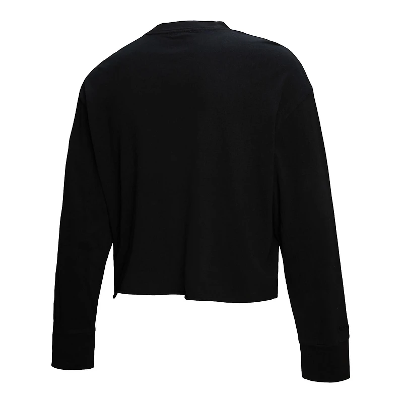 Mitchell  Ness New York Knicks Hardwood Classics Studded Boxy Cropped Long Sleeve T-Shirt