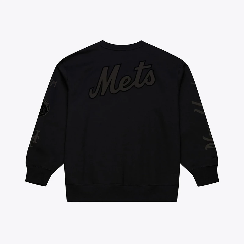 Mitchell  Ness New York Mets Phantom Fleece Crewneck Sweatshirt