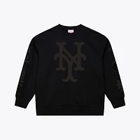 Mitchell  Ness New York Mets Phantom Fleece Crewneck Sweatshirt