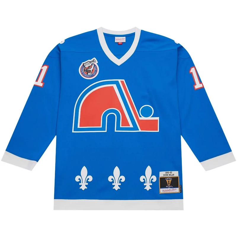 Mitchell  Ness Owen Nolan Quebec Nordiques 1992 93 Line Player Jersey