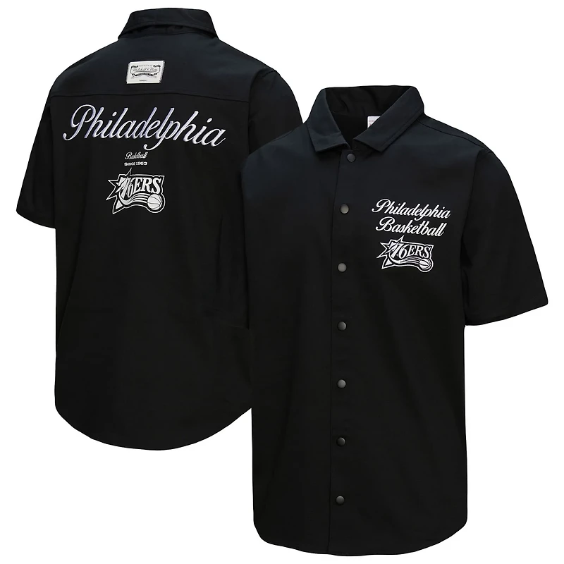 Mitchell Ness Philadelphia 76ers Hardwood Classics Camp Shirt