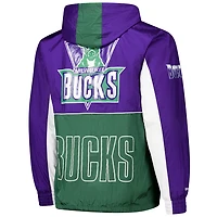 Mitchell  Ness Purple Milwaukee Bucks Hardwood Classics Big Shot Premium Full-Zip Windbreaker Jacket