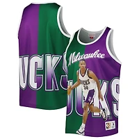Mitchell  Ness Ray Allen Hunter /Purple Milwaukee Bucks Sublimated Player Tank Top