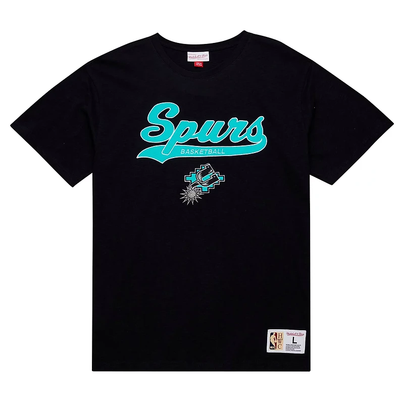 Mitchell  Ness San Antonio Spurs Hardwood Classics Felt Applique Slub T-Shirt