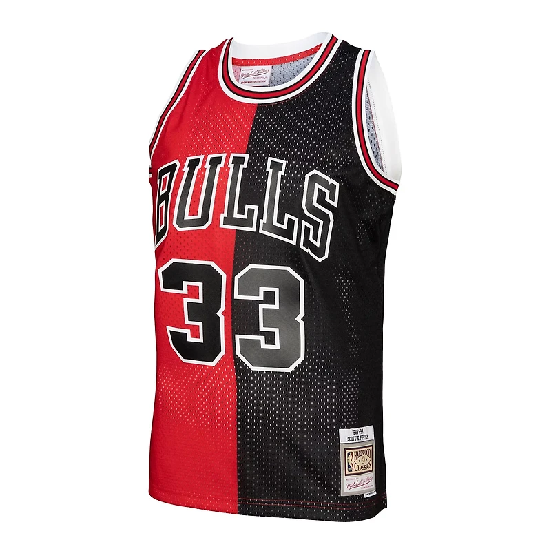Mitchell  Ness Scottie Pippen /Black Chicago Bulls Big  Tall Hardwood Classics 1997/98 Split Swingman Jersey