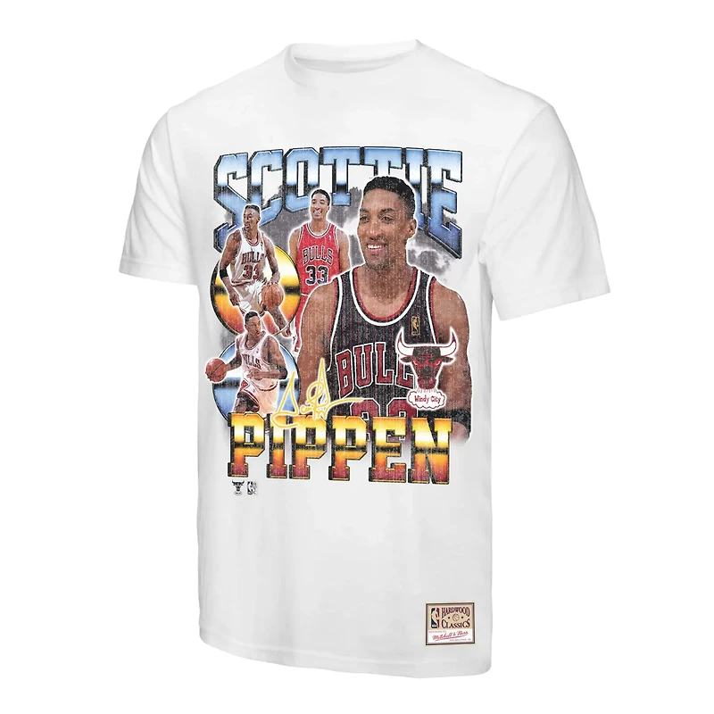 Mitchell Ness Scottie Pippen Chicago Bulls Hardwood Classics Commemorative Player Collage T-Shirt