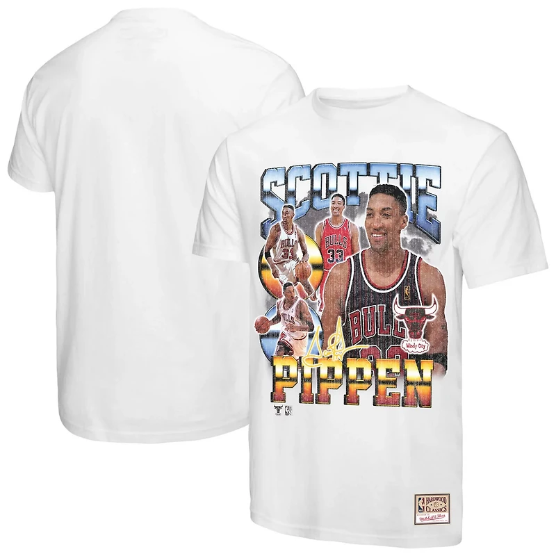 Mitchell Ness Scottie Pippen Chicago Bulls Hardwood Classics Commemorative Player Collage T-Shirt