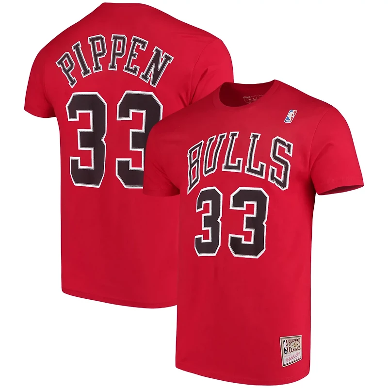 Mitchell Ness Scottie Pippen Chicago Bulls Hardwood Classics Name Number Player T-Shirt