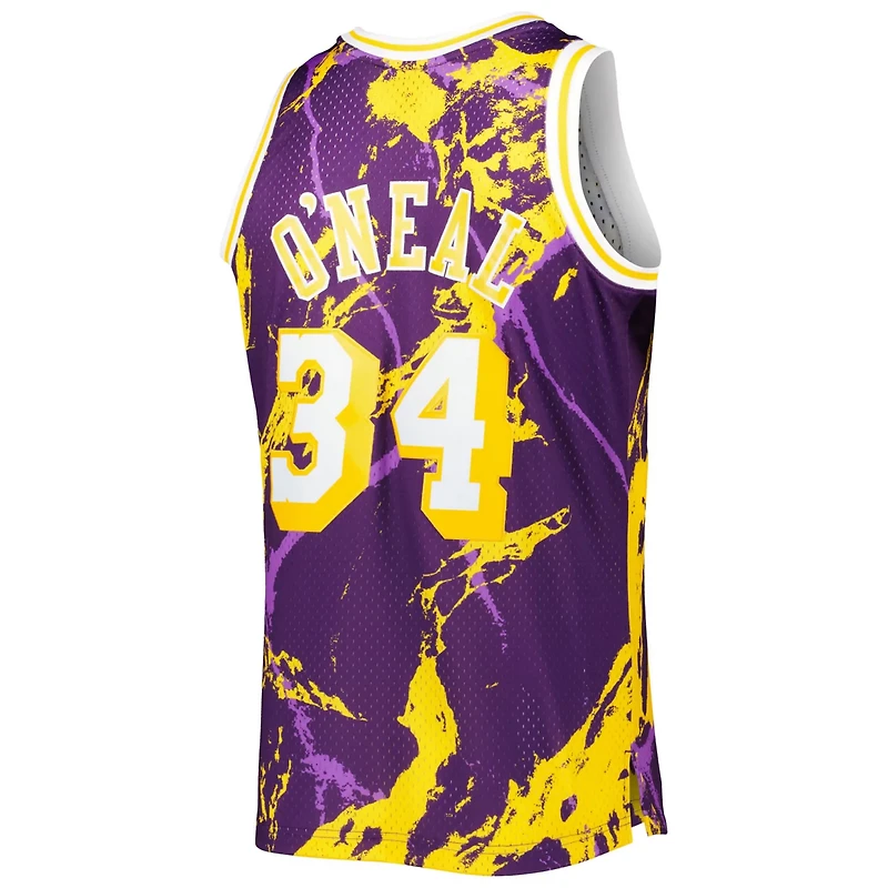 Mitchell  Ness Shaquille O'Neal Los Angeles Lakers 1996/97 Hardwood Classics Marble Swingman Jersey