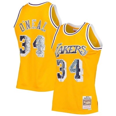 Mitchell  Ness Shaquille O'Neal Los Angeles Lakers 1996-97 Hardwood Classics NBA 75th Anniversary Diamond Swingman Jersey