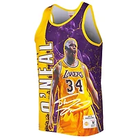 Mitchell  Ness Shaquille O'Neal Los Angeles Lakers 1999-00 Hardwood Classics Player Burst Tank Top