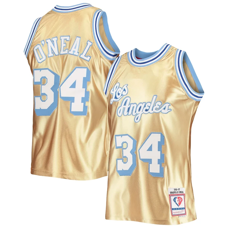 Mitchell  Ness Shaquille O'Neal Los Angeles Lakers 75th Anniversary 1996/97 Hardwood Classics Swingman Jersey