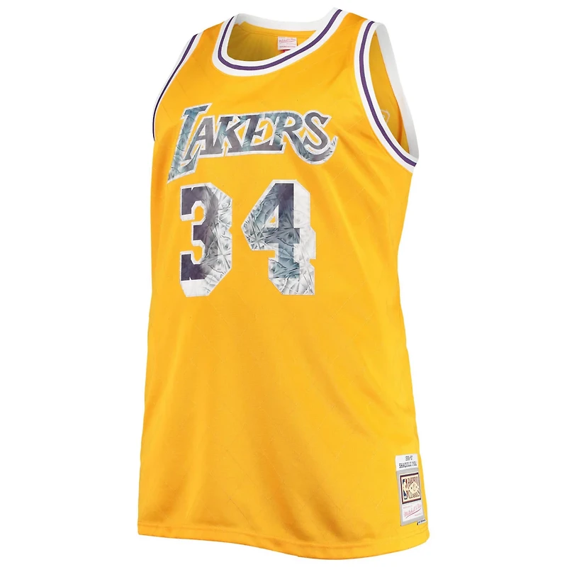 Mitchell  Ness Shaquille O'Neal Los Angeles Lakers Big Tall 1996-97 NBA 75th Anniversary Diamond Swingman Jersey