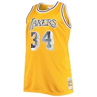 Mitchell  Ness Shaquille O'Neal Los Angeles Lakers Big Tall 1996-97 NBA 75th Anniversary Diamond Swingman Jersey