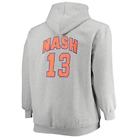 Mitchell  Ness Steve Nash Heathered Gray Phoenix Suns Big Tall Name Number Pullover Hoodie