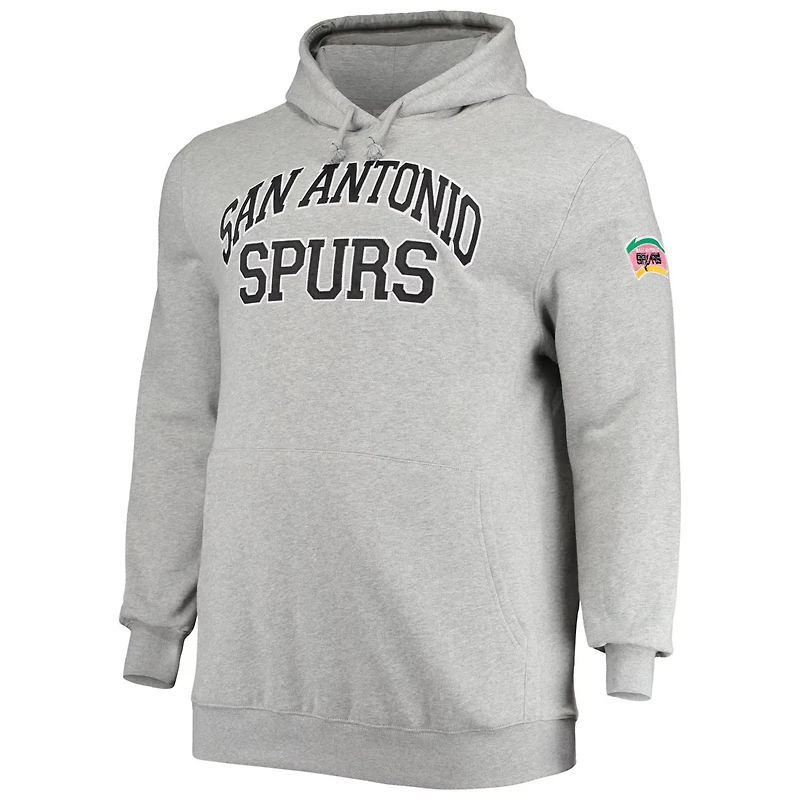 Mitchell  Ness Tim Duncan Heathered Gray San Antonio Spurs Big Tall Name Number Pullover Hoodie
