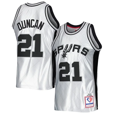 Mitchell  Ness Tim Duncan San Antonio Spurs 1998/99 Hardwood Classics 75th Anniversary Swingman Jersey
