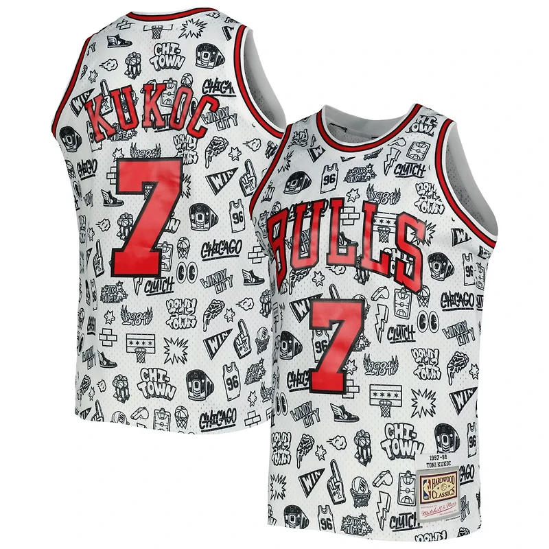 Mitchell Ness Toni Kukoc Chicago Bulls 1997/98 Hardwood Classics Doodle Swingman Jersey