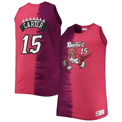 Mitchell  Ness Vince Carter /Red Toronto Raptors Big Tall Profile Tie-Dye Player Tank Top