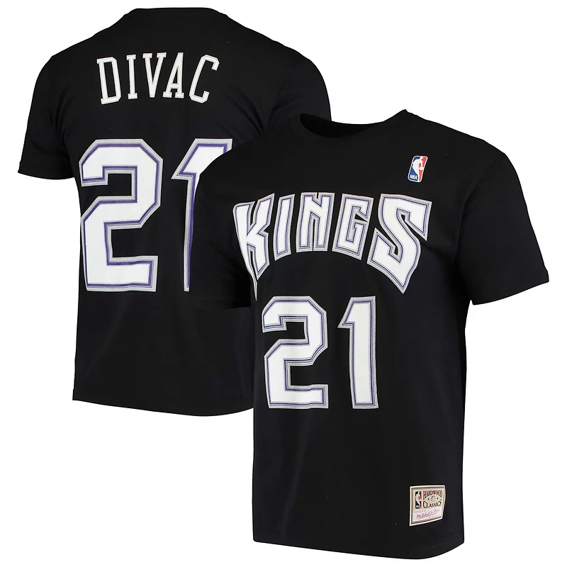 Mitchell  Ness Vlade Divac Sacramento Kings Hardwood Classics Stitch Name Number T-Shirt