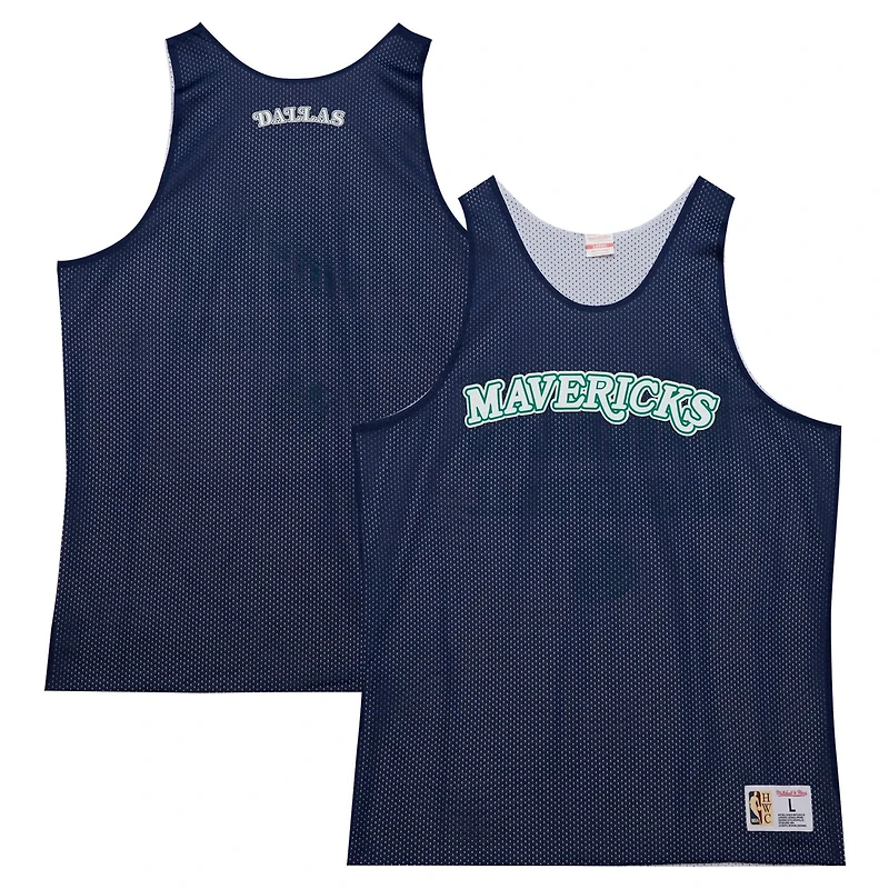 Mitchell Ness /White Dallas Mavericks Hardwood Classics Reversible Mesh Practice Jersey