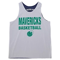 Mitchell  Ness /White Dallas Mavericks Hardwood Classics Reversible Mesh Practice Jersey