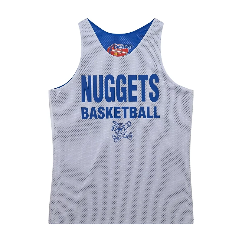 Mitchell Ness White Denver Nuggets Hardwood Classics Reversible Mesh Practice Jersey