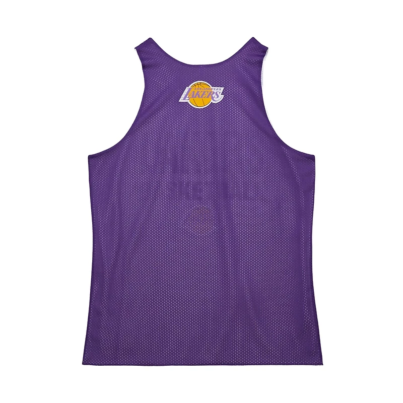 Mitchell Ness White Los Angeles Lakers Hardwood Classics Reversible Mesh Practice Jersey