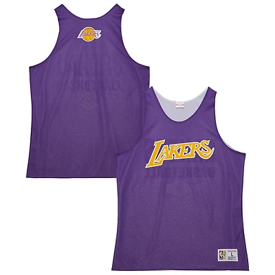 Mitchell  Ness White Los Angeles Lakers Hardwood Classics Reversible Mesh Practice Jersey