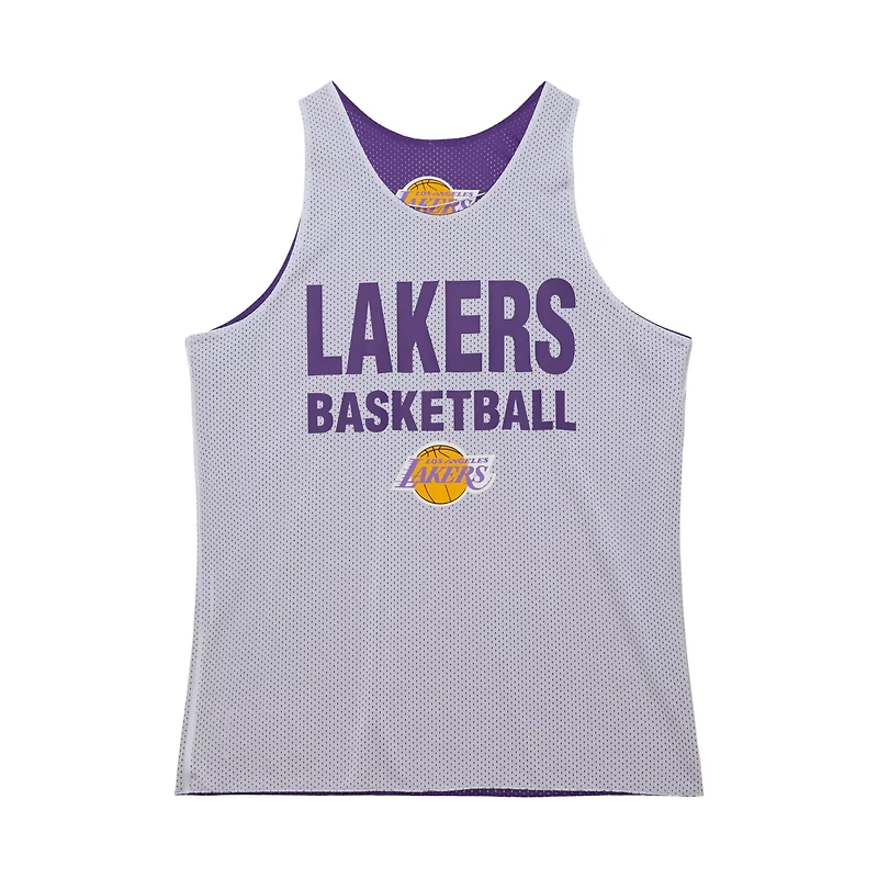 Mitchell Ness White Los Angeles Lakers Hardwood Classics Reversible Mesh Practice Jersey