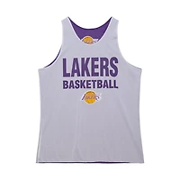 Mitchell  Ness White Los Angeles Lakers Hardwood Classics Reversible Mesh Practice Jersey