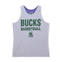 Mitchell  Ness White Milwaukee Bucks Hardwood Classics Reversible Mesh Practice Jersey