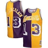 Mitchell  Ness Wilt Chamberlain /Gold Los Angeles Lakers Hardwood Classics 1971/72 Split Swingman Jersey