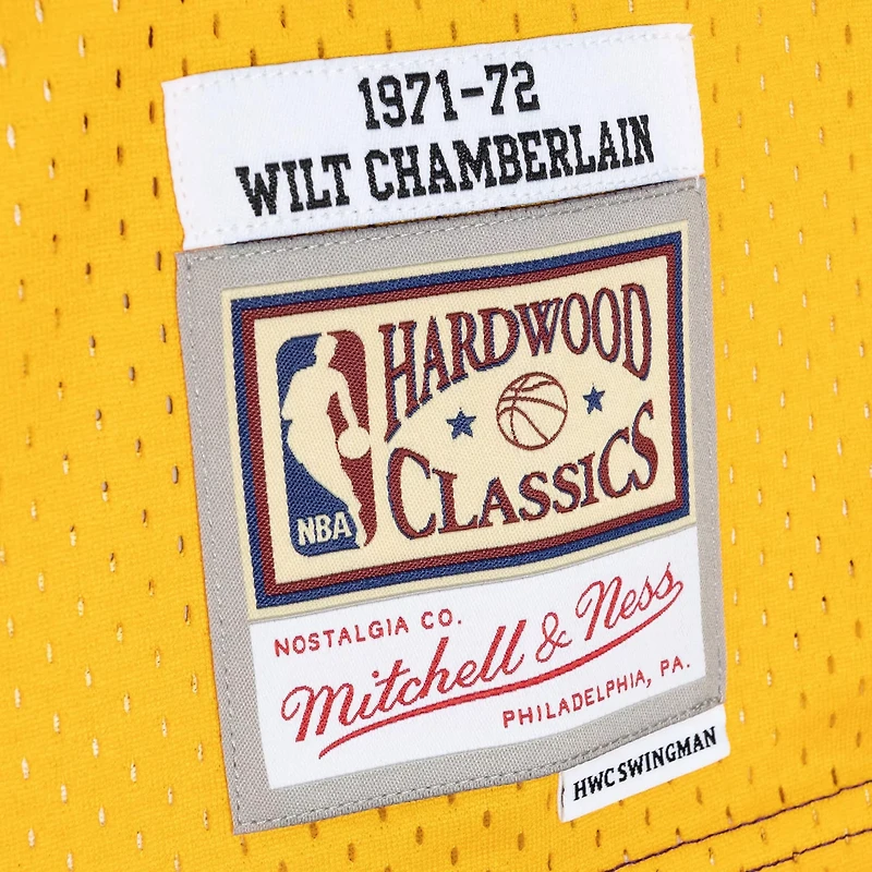 Mitchell  Ness Wilt Chamberlain /Gold Los Angeles Lakers Hardwood Classics 1971/72 Split Swingman Jersey