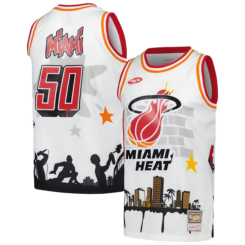 Mitchell  Ness x Tats Cru Miami Heat Hardwood Classics Fashion Jersey